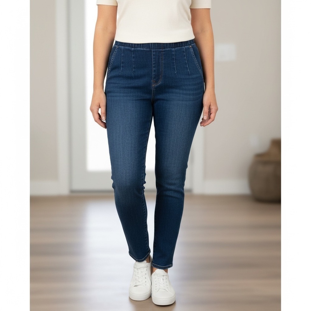 Free People Dark Blue Skinny Jeans - Picture 1 of 4